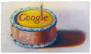 Feliz 12º Aniversário, Google! De Wayne Thiebaud. Imagem utilizada com a autorização de VAGA NY