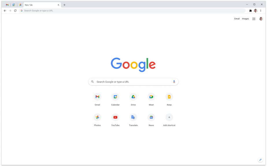 Portátil a apresentar a página inicial de Google.com.