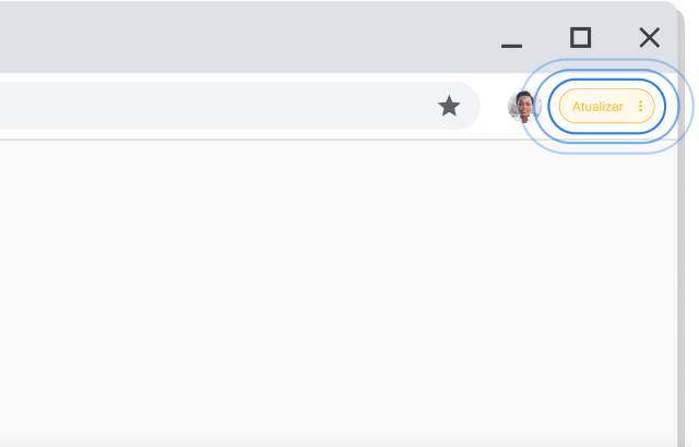 Canto superior direito da janela do navegador Chrome destacando a solicitação