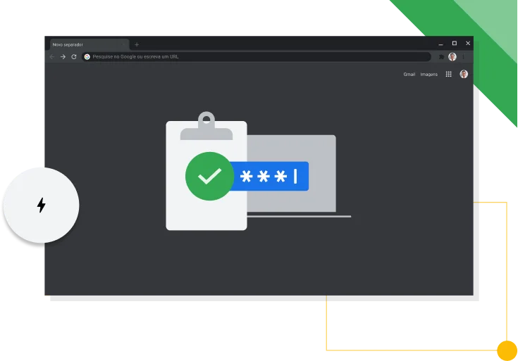 Janela do navegador Chrome no modo escuro, a apresentar o ícone de produtividade da Google.