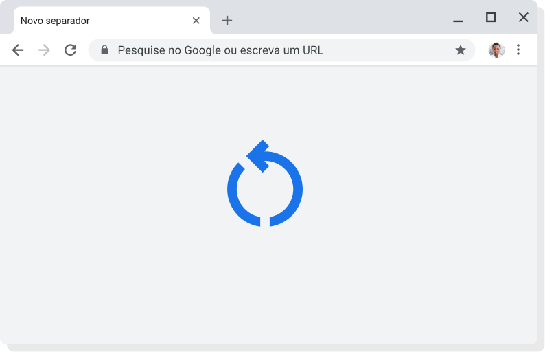 Atualizações automáticas IU do Chrome com o ícone de aplicação de atualização