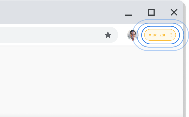 Aplicar uma atualização pendente IU do Chrome a alertar que existe uma atualização pendente