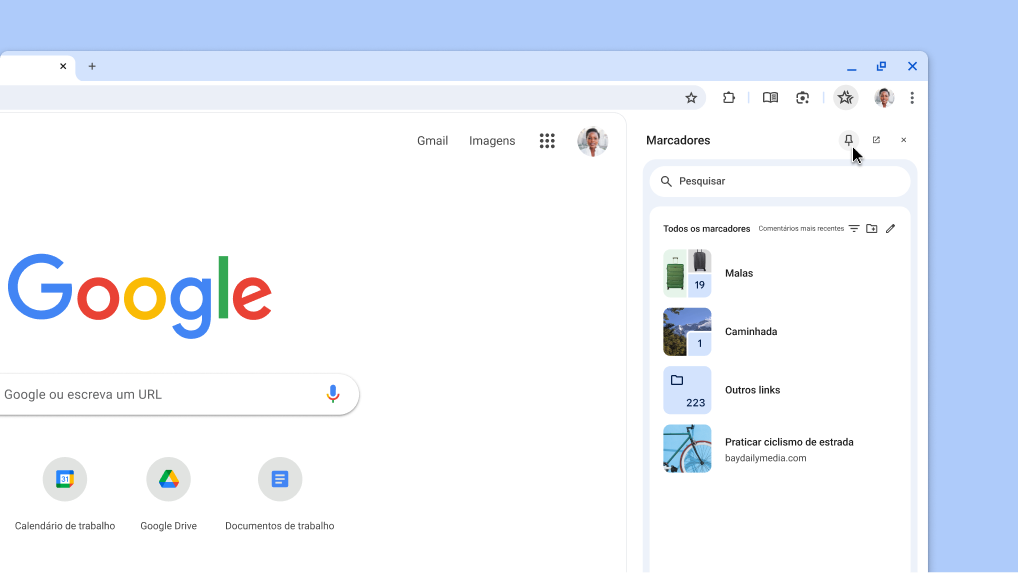 Fixar um painel lateral do Chrome na barra de ferramentas