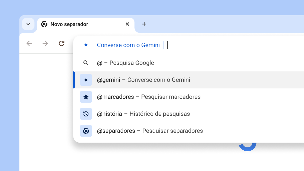 Converse com o Gemini a partir da barra de endereço