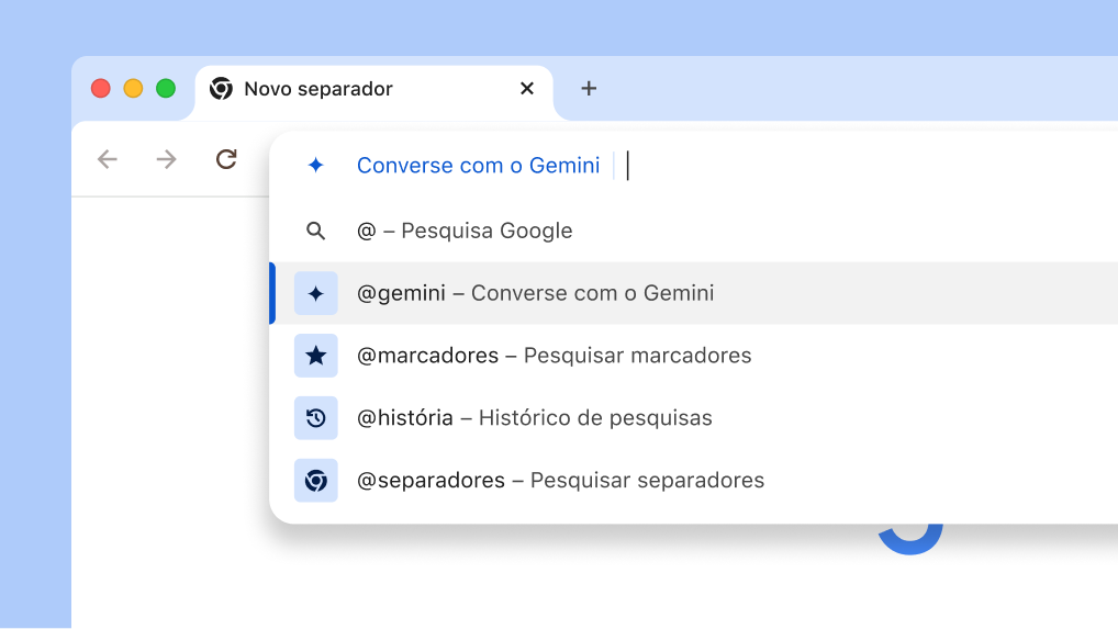 Converse com o Gemini a partir da barra de endereço