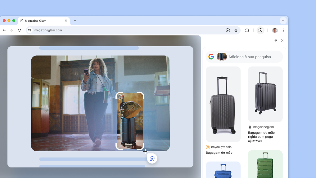 Google Lens na página de um produto.