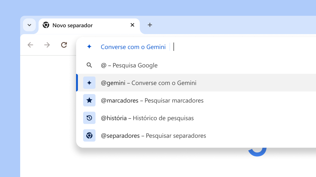 Converse com o Gemini a partir da barra de endereço