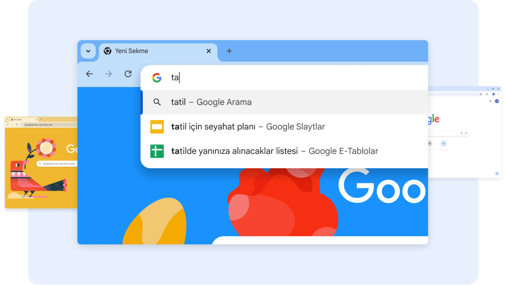'Va' araması yapıldığında vacation (tatil) belgeleri gösteriliyor, ardından E-Tablolar kısayoluna dokunulduğunda Vacation Packing List (Tatilde yanınıza alınacaklar listesi) gösteriliyor.