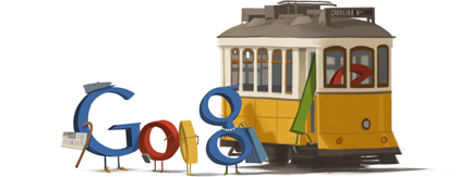 Lisbon Tram 110th Anniversary 2011 hp Doodle: 110º Aniversário da Inauguração da Primeira Linha de Carros Elétricos em Portugal