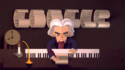 Doodle de comemoração do 245º Ano de Ludwig van Beethoven